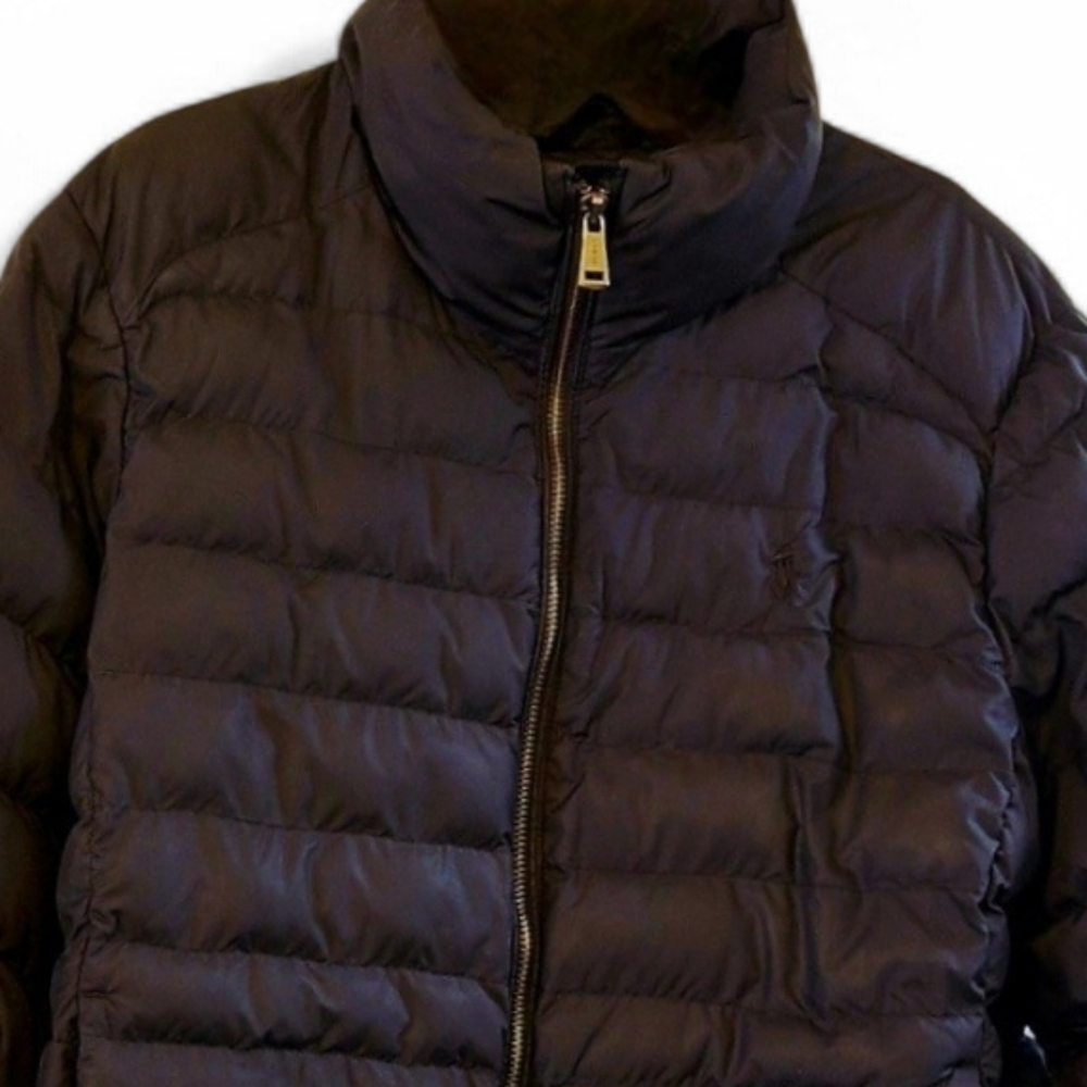 Polo Ralph Lauren Black Lightwight Packable Puffer Jacket Gold-tone Zipper L - Picture 10 of 16